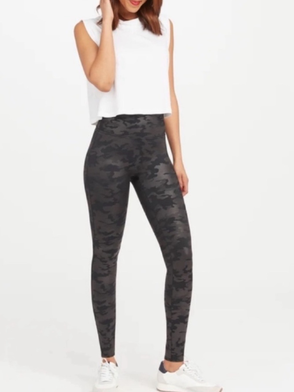 Spanx High-Waist Camo Leggings - Black Size M